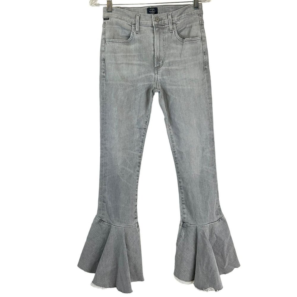 Citizens of Humanity Jeans Womens 27 Gray Drew Flounce High Rise Crop $258 Nwt - Picture 1 of 15